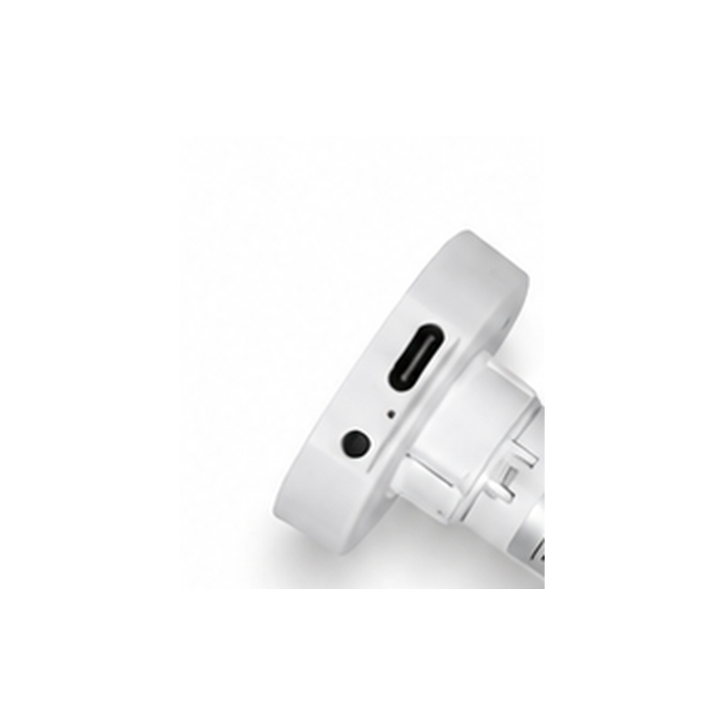 Detail du port USB-C et du bouton du moteur store ZigBee rechargeable 16 mm
