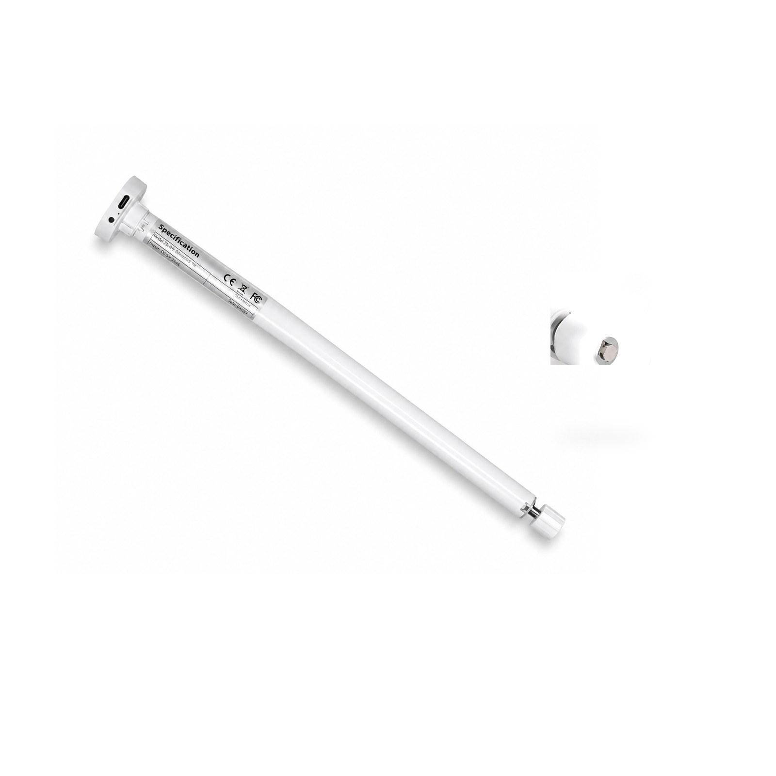 Moteur store ZigBee rechargeable 16 mm avec adaptateur pour tube 17 mm