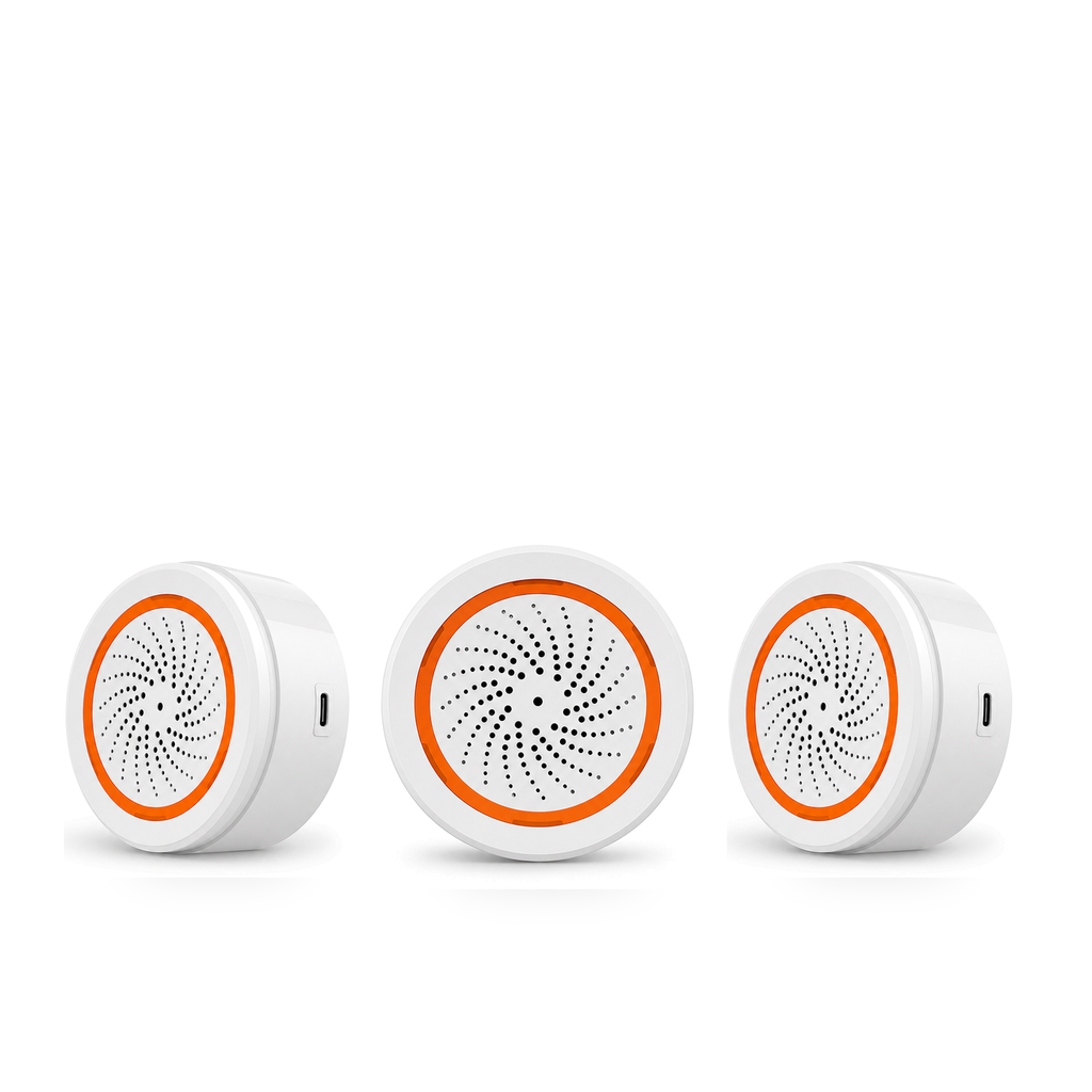 NeoSiren Alert Comfort sirene ZigBee lot de 3 sur fond blanc