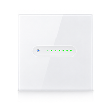 Variateur tactile NéoSlide Essential Wi-Fi blanc pur 1 canal vu de face sur fond studio blanc.