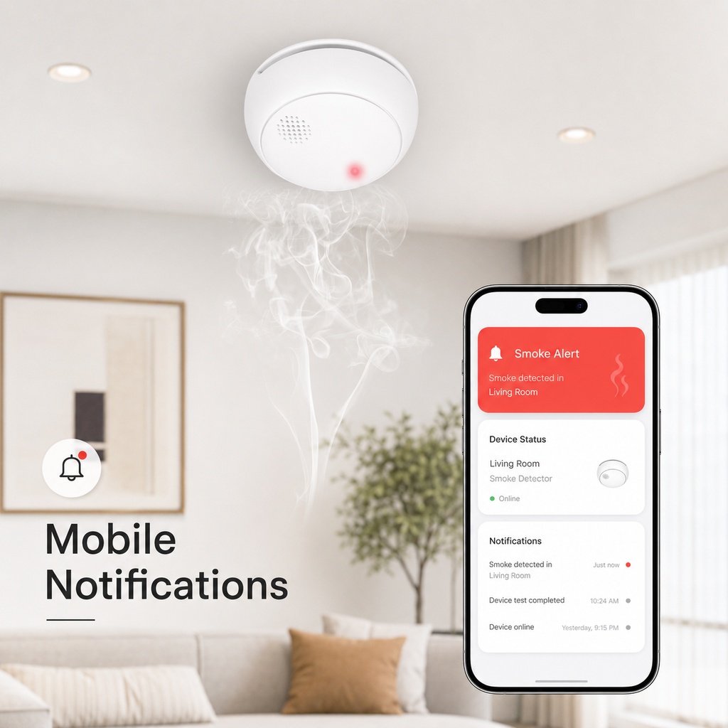 Smart smoke detector with generic mobile notification interface