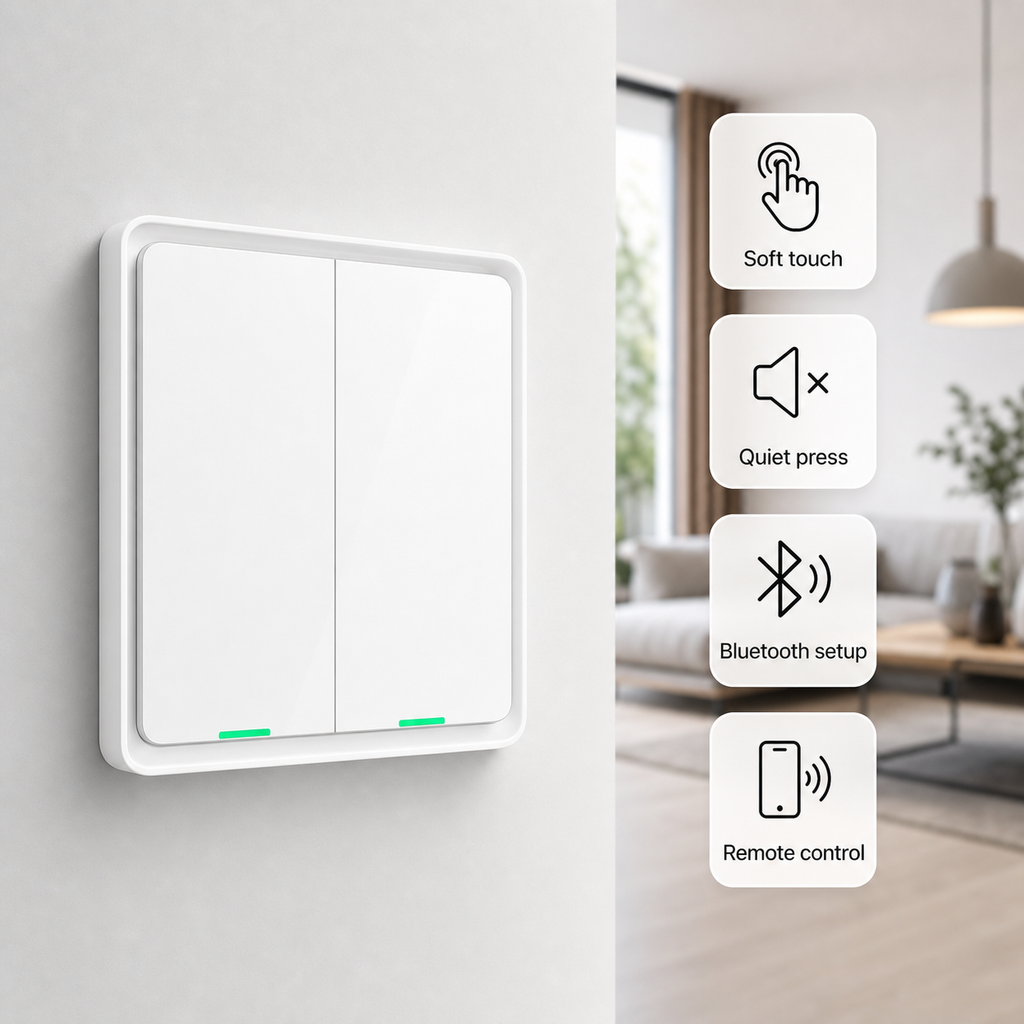 NéoSoft Bluetooth Comfort tactile switch with soft touch Bluetooth and remote control features