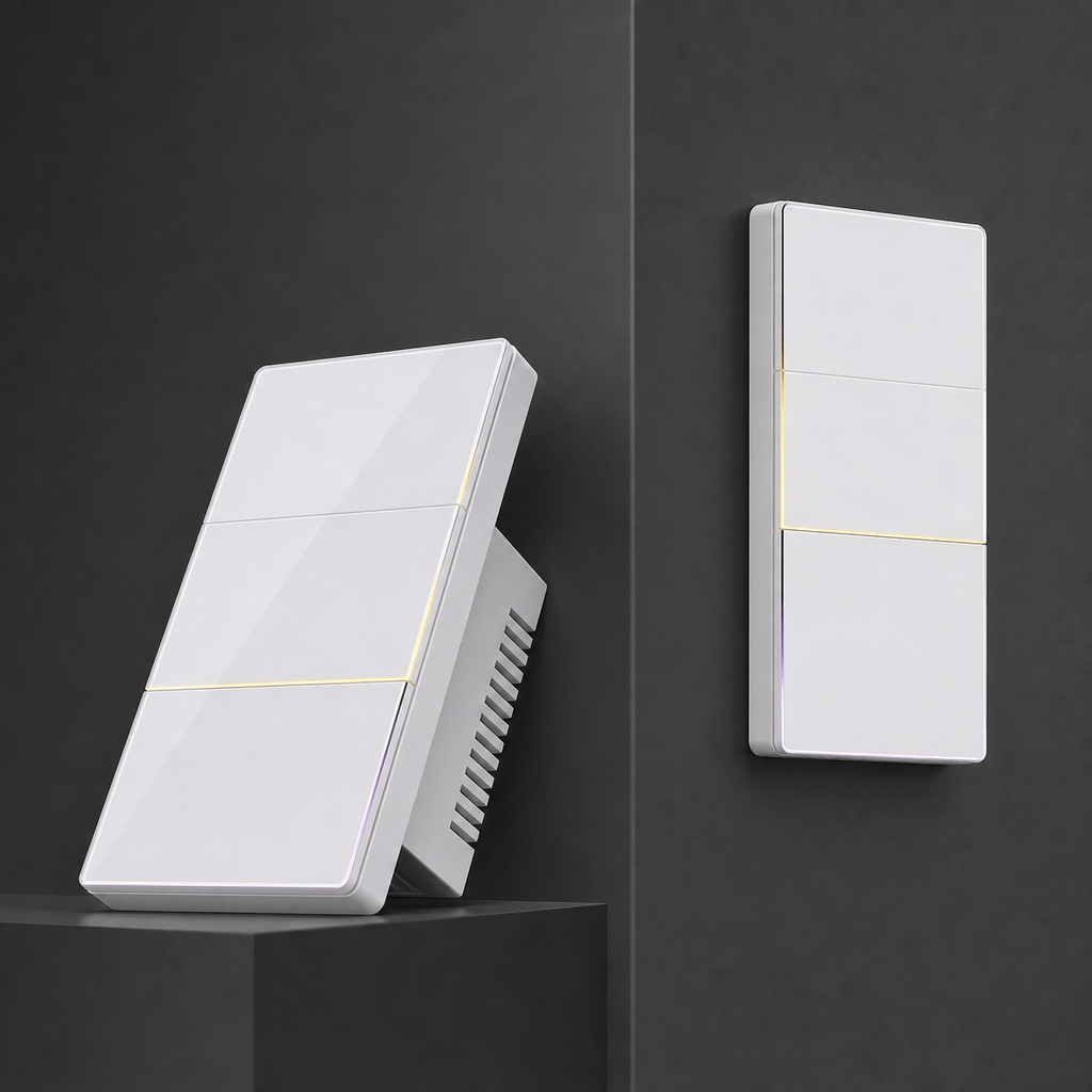 White NéoSoft Essential wall switch with subtle ambient light line