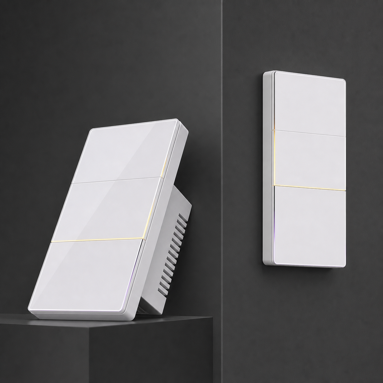 White NéoSoft Essential wall switch with subtle ambient light line