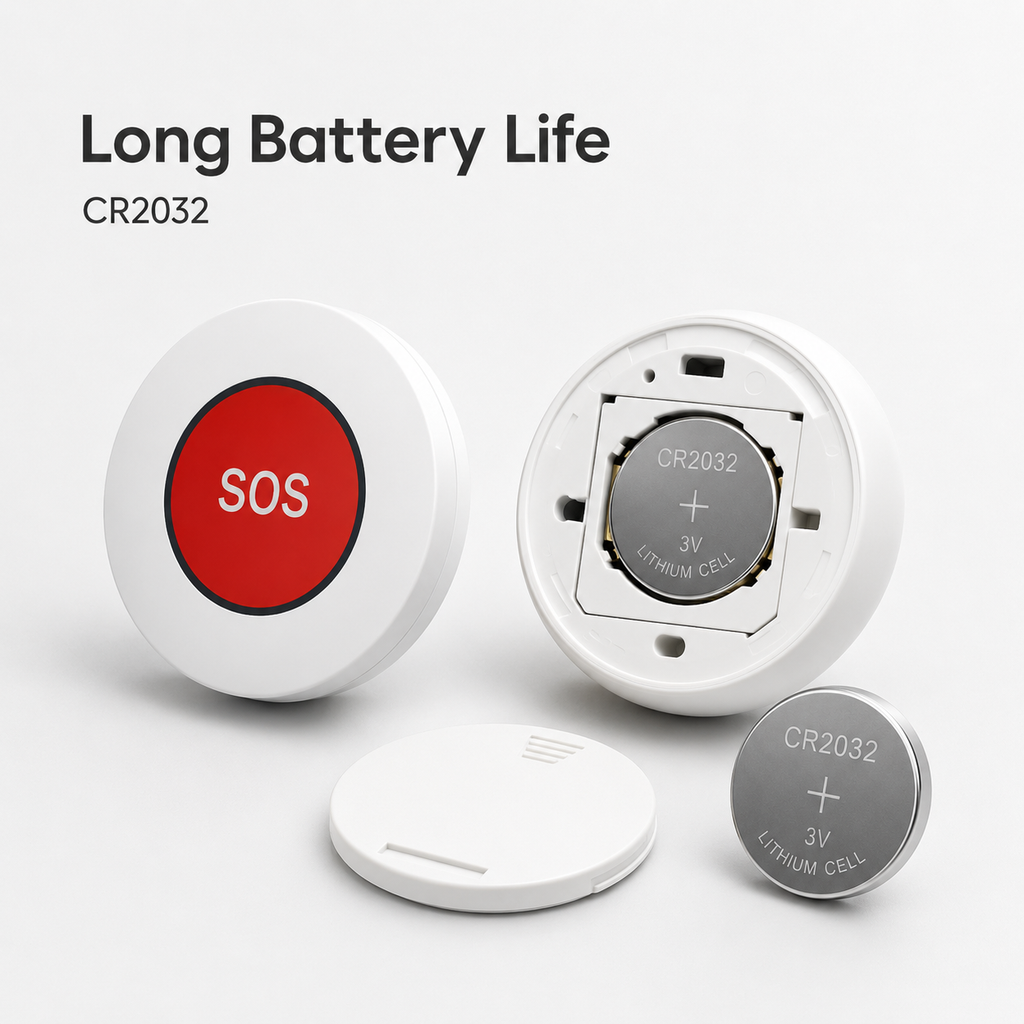 Battery life and CR2032 detail for SOS button