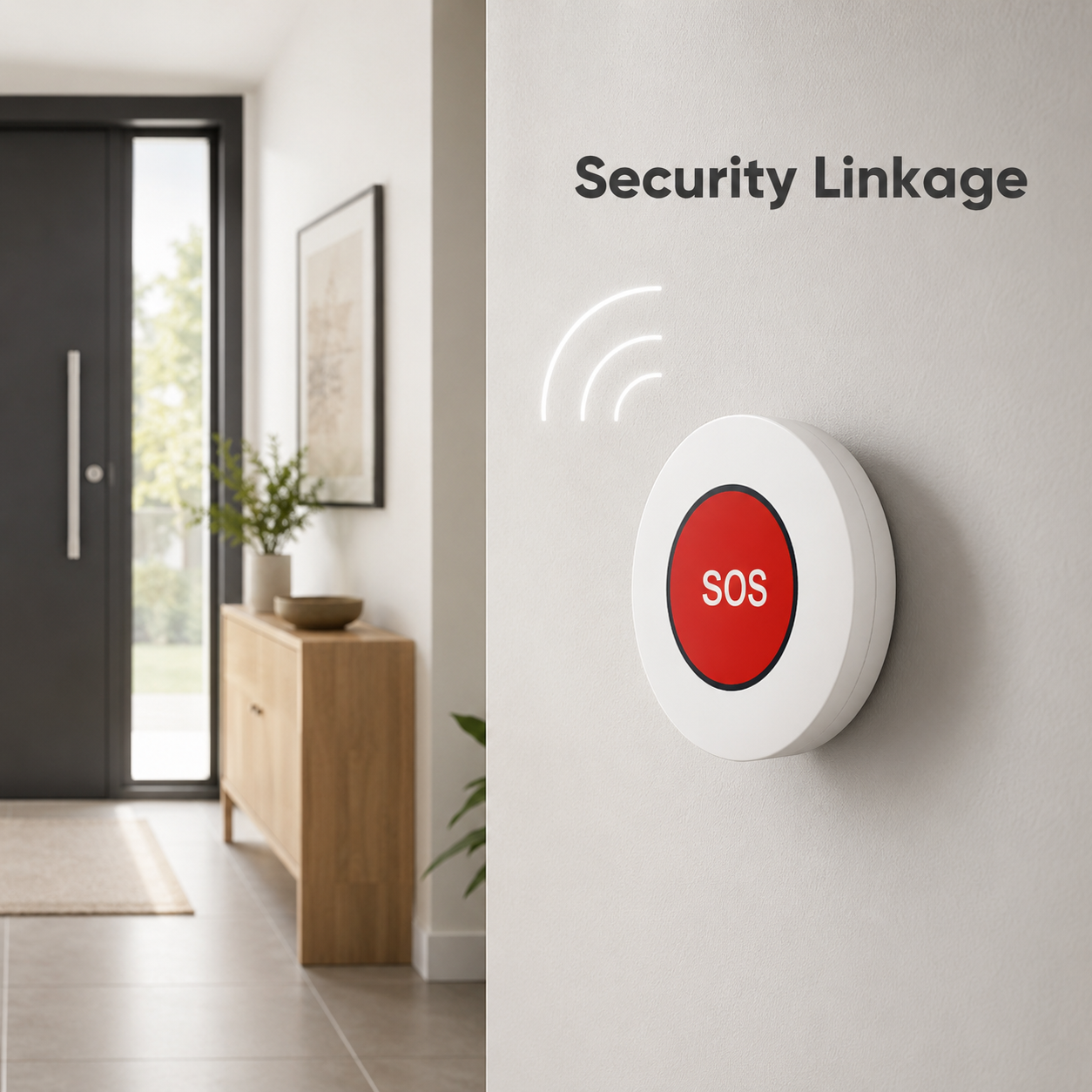 Security linkage scene for ZigBee SOS button in hallway