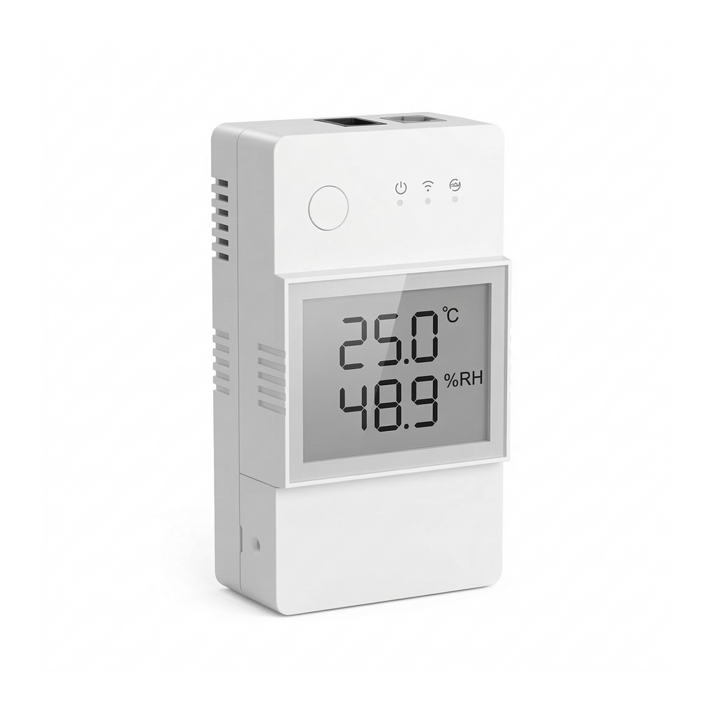 Module NéoStat Pro de température et humidité sur fond blanc studio