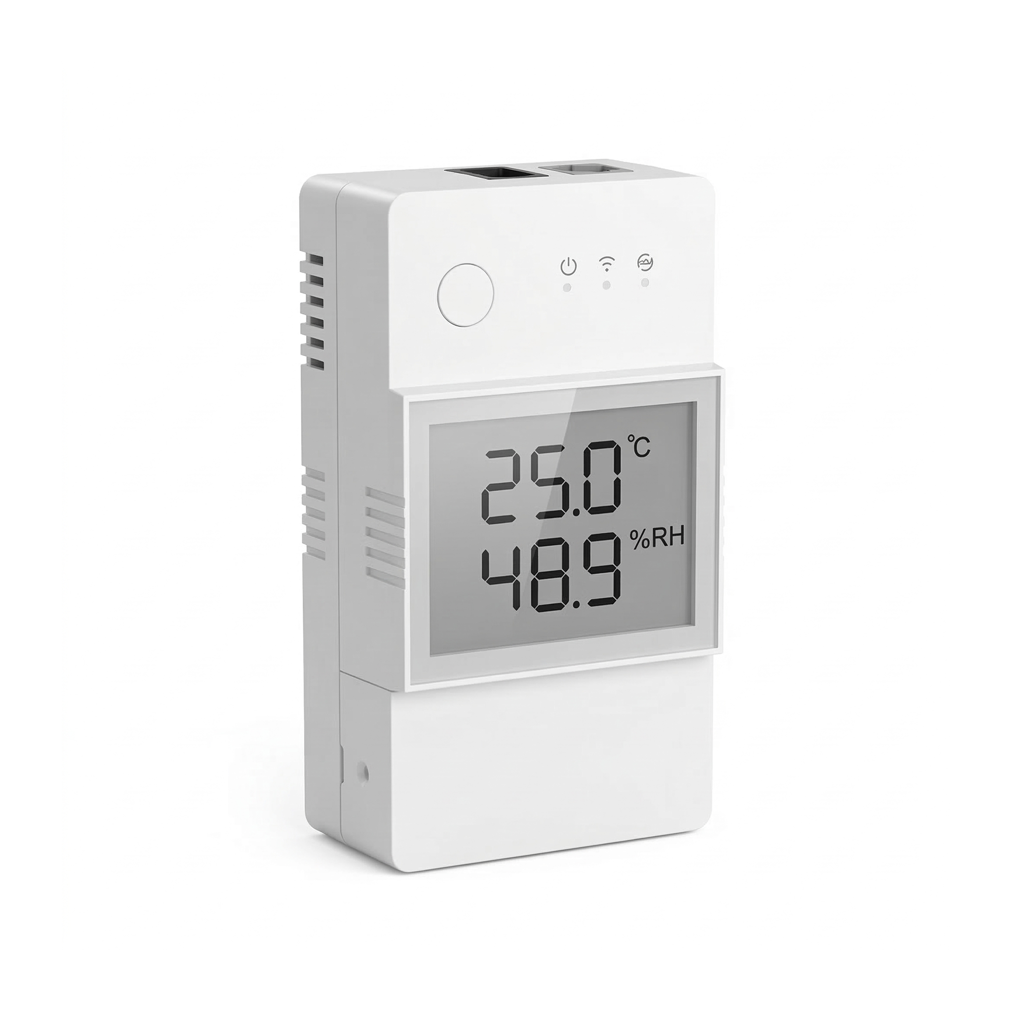 Module NéoStat Pro de température et humidité sur fond blanc studio
