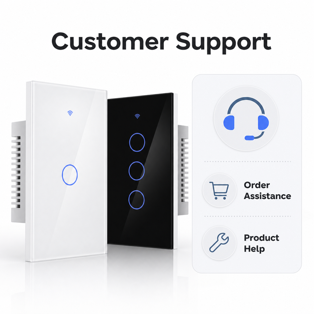 Customer support image for Zigbee glass touch switch