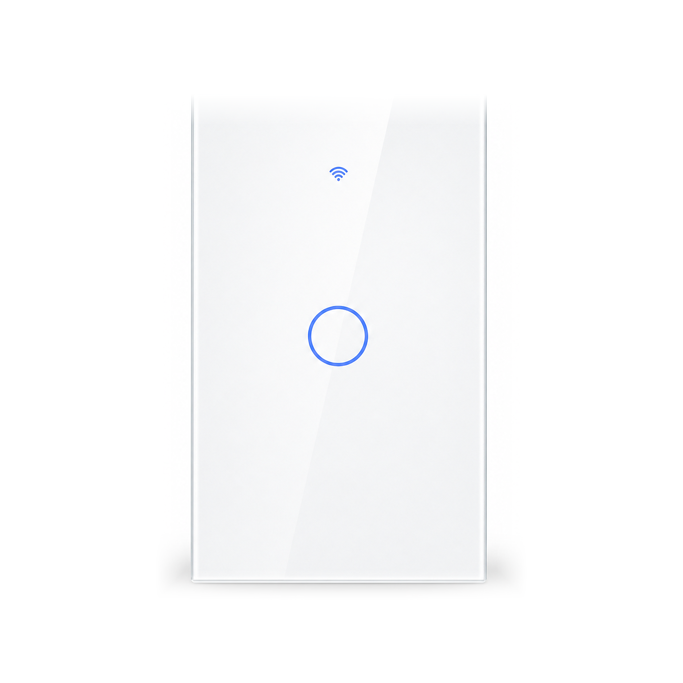 NeoSwitch Glass Comfort interrupteur tactile ZigBee 1 touche blanc sur fond blanc