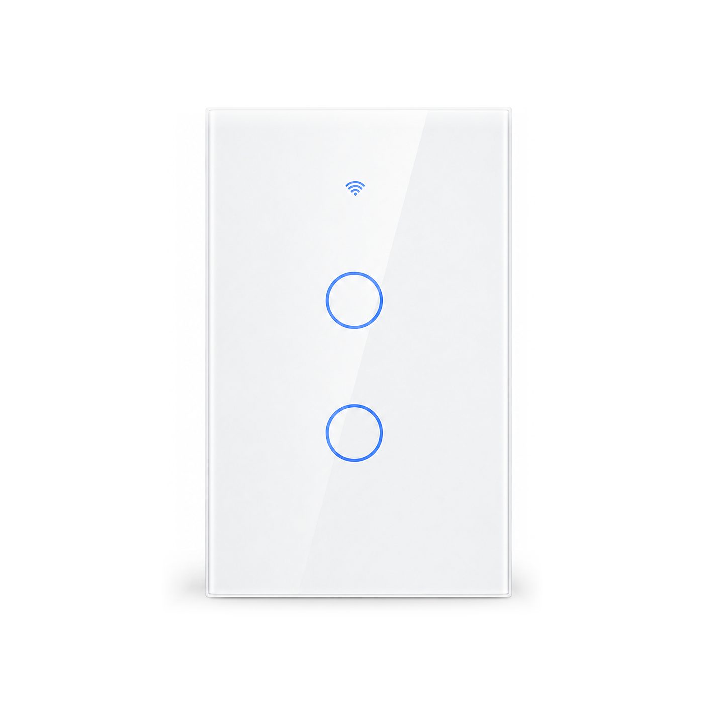 NeoSwitch Glass Comfort interrupteur tactile ZigBee 2 touches blanc sur fond blanc