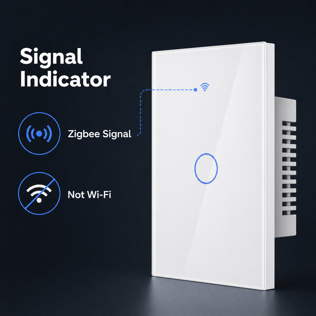 Signal indicator explanation for Zigbee glass touch switch