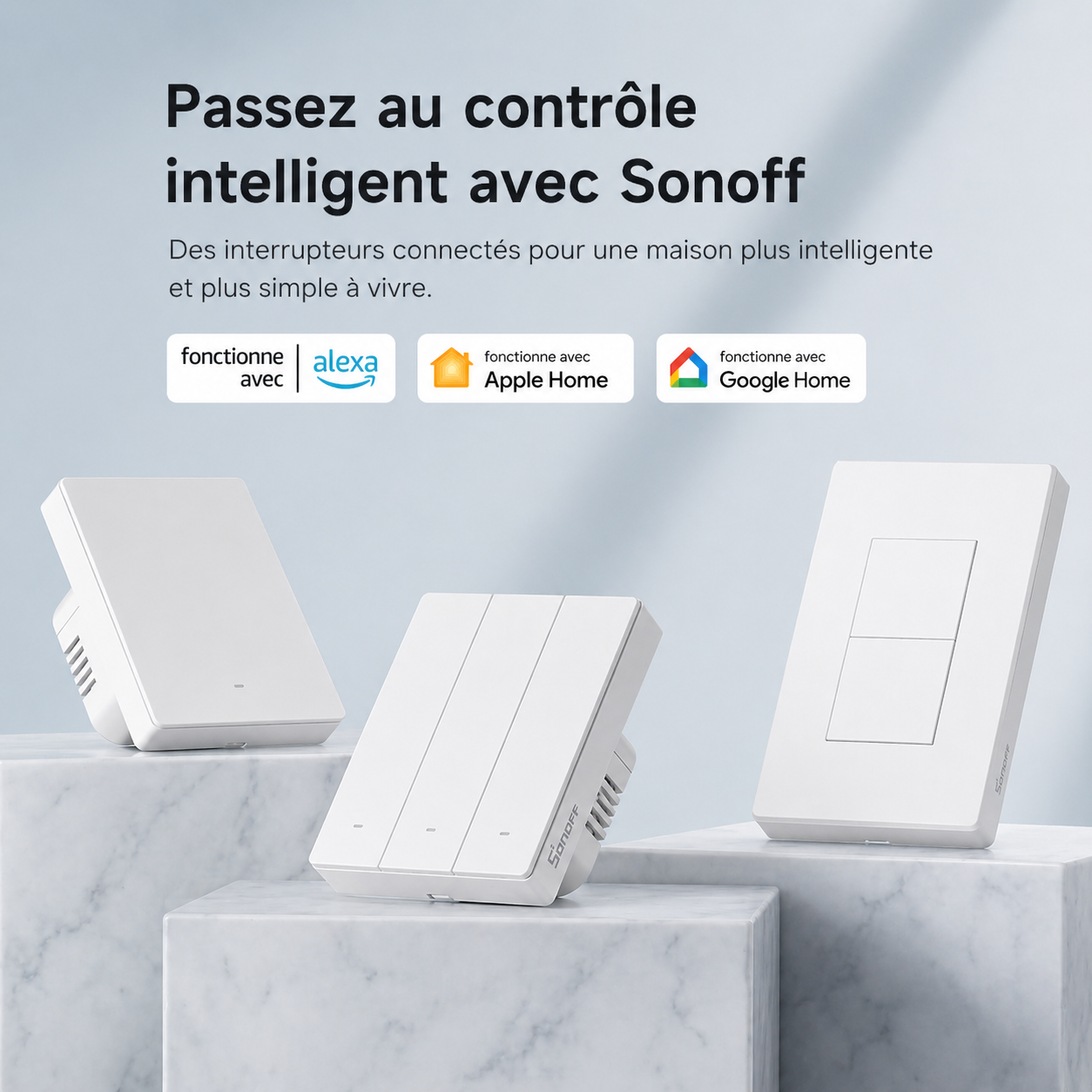 NéoSwitch M5 Matter Pro compatible Alexa, Apple Home et Google Home pour passer au contrôle intelligent de l'éclairage.