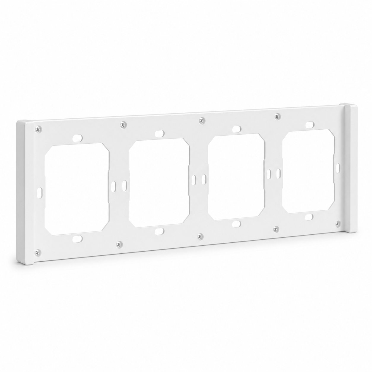 White four-gang wall frame accessory for NéoSwitch M5 Matter Pro