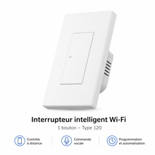 NéoSwitch M5 Matter Pro, interrupteur intelligent Wi-Fi 1 bouton au format Type 120 avec contrôle à distance et commande vocale.