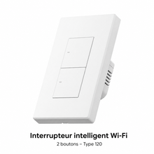NéoSwitch M5 Matter Pro, interrupteur intelligent Wi-Fi 2 boutons au format Type 120 pour maison connectée.