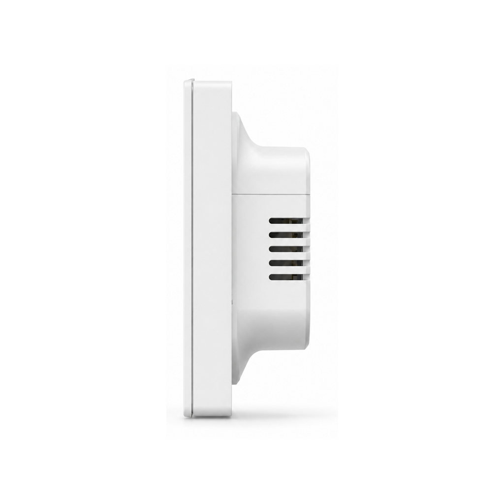 Vue de profil de l’interrupteur mécanique NéoSwitch M5 Matter Pro sur fond blanc.