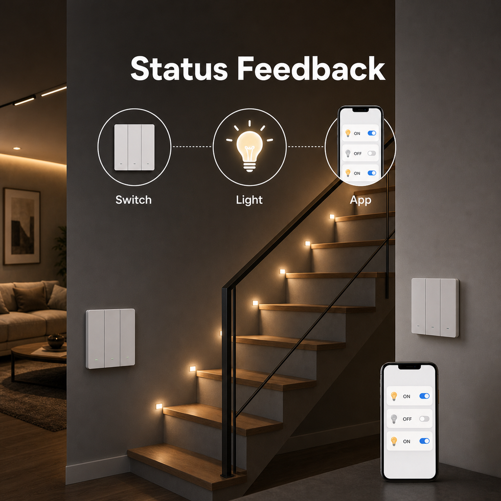 Remote control and status feedback feature image for NéoSwitch M5 Matter Pro