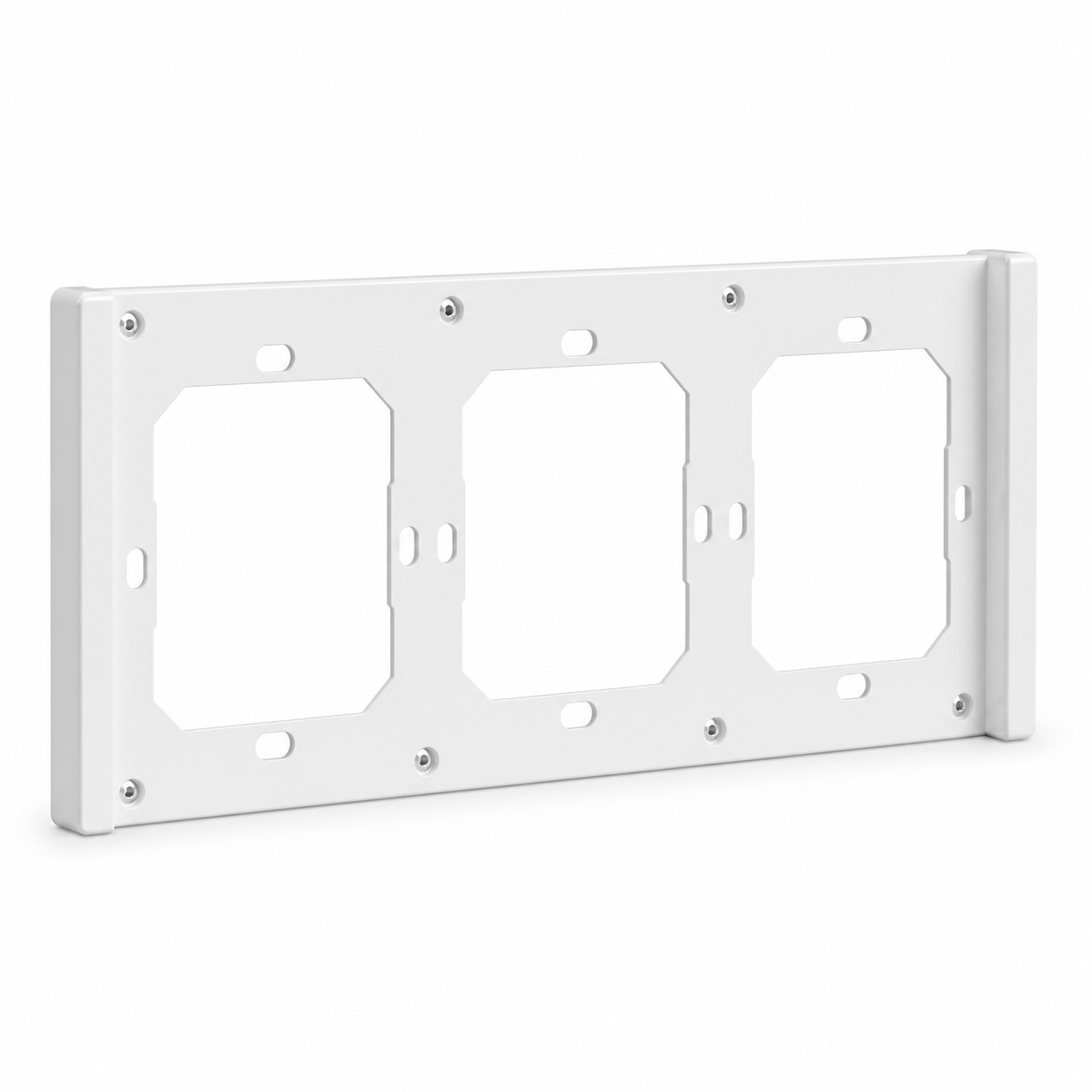 White three-gang wall frame accessory for NéoSwitch M5 Matter Pro