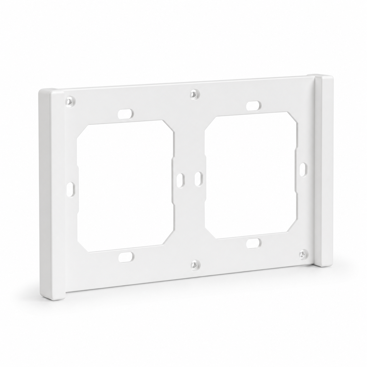 White two-gang wall frame accessory for NéoSwitch M5 Matter Pro