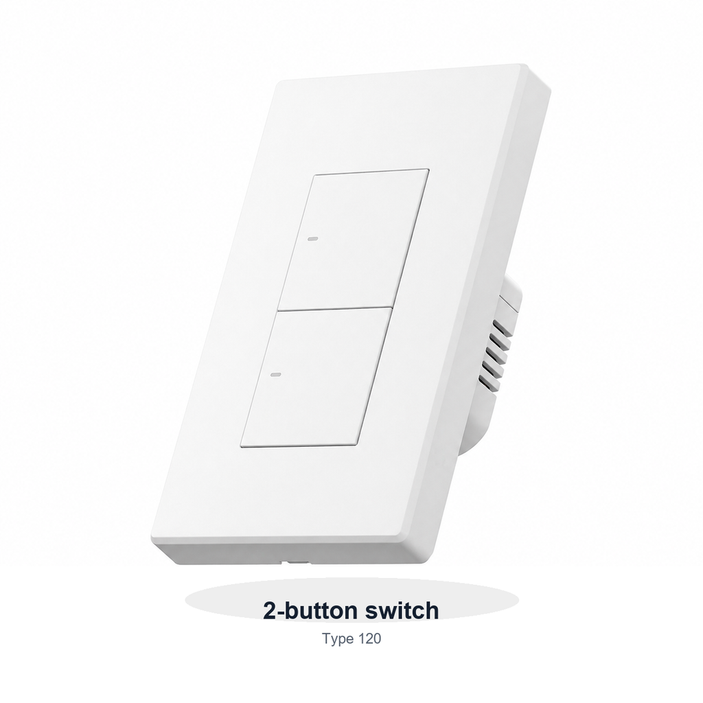 Two-button Type 120 variant of NéoSwitch M5 Matter Pro US wall switch