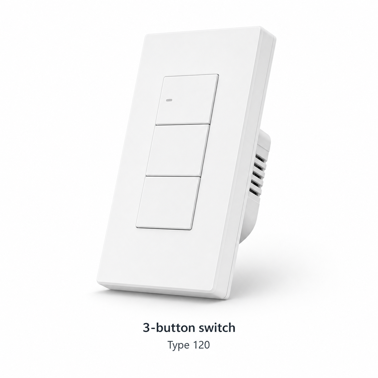 Three-button Type 120 variant of NéoSwitch M5 Matter Pro US wall switch
