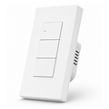 Interrupteur mural NéoSwitch M5 Matter Pro US blanc trois canaux sur fond blanc.