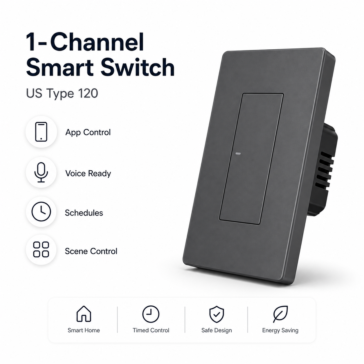 One-channel NéoSwitch M5 Pro US mechanical smart switch feature card