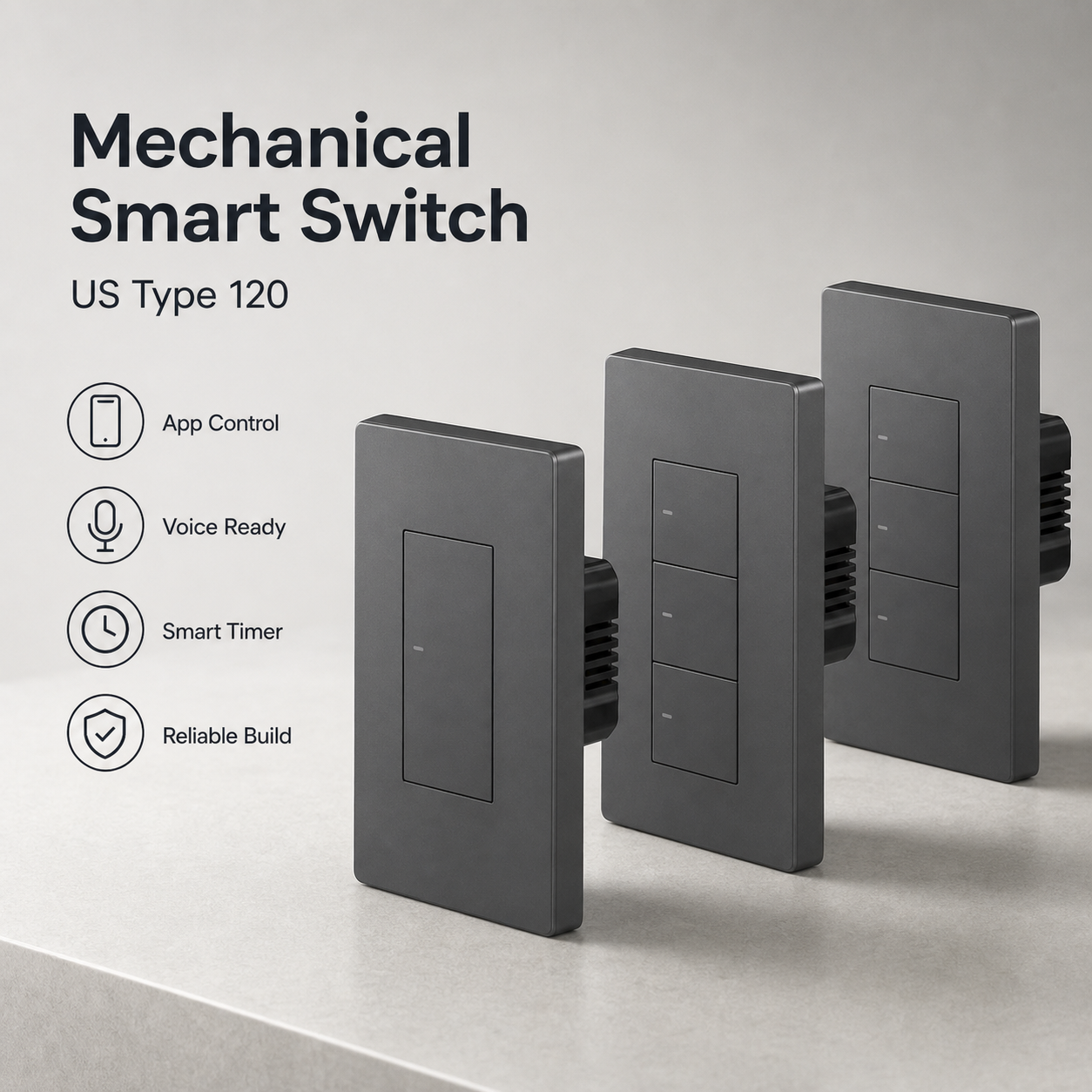 Studio image of NéoSwitch M5 Pro mechanical smart switch range