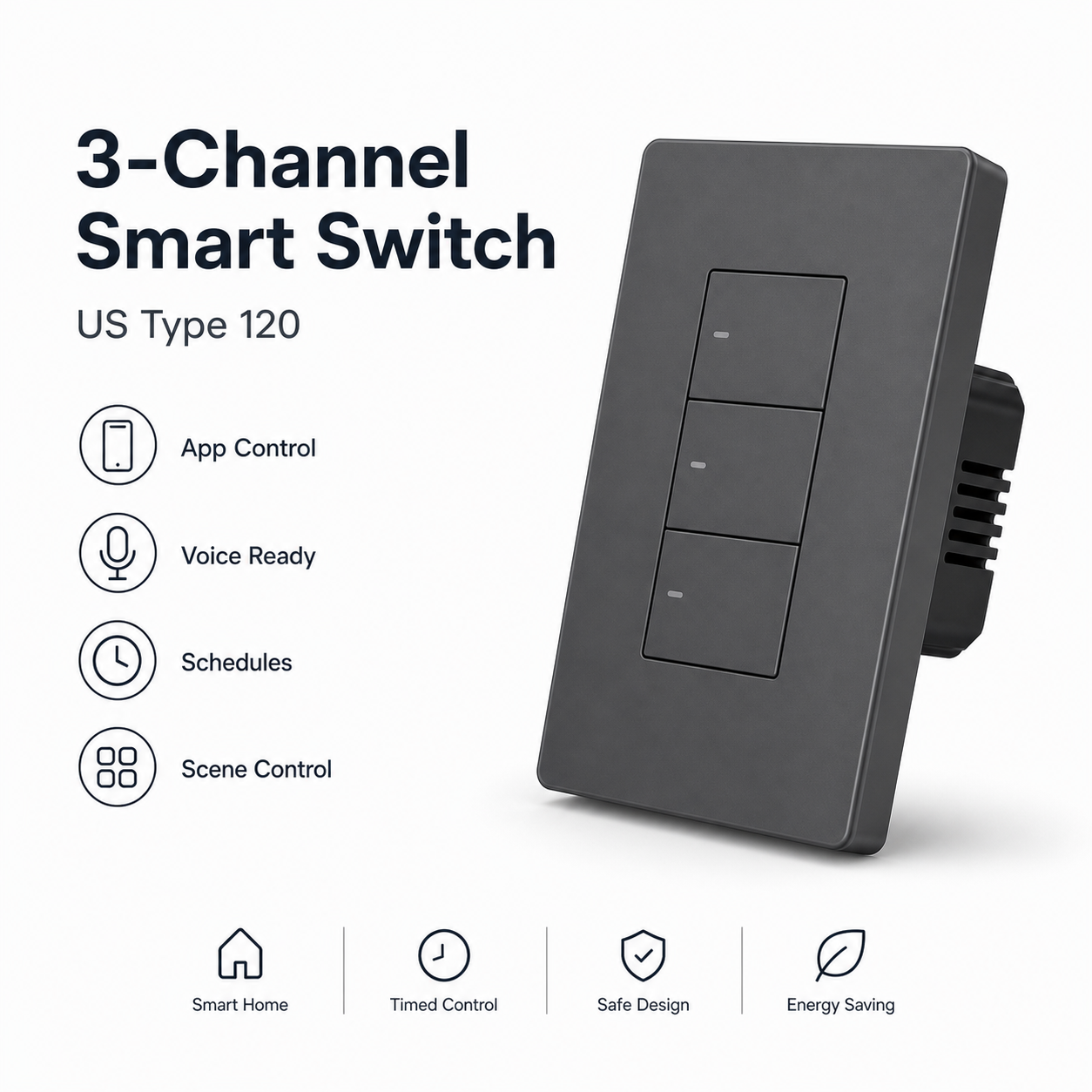 Three-channel NéoSwitch M5 Pro US mechanical smart switch feature card