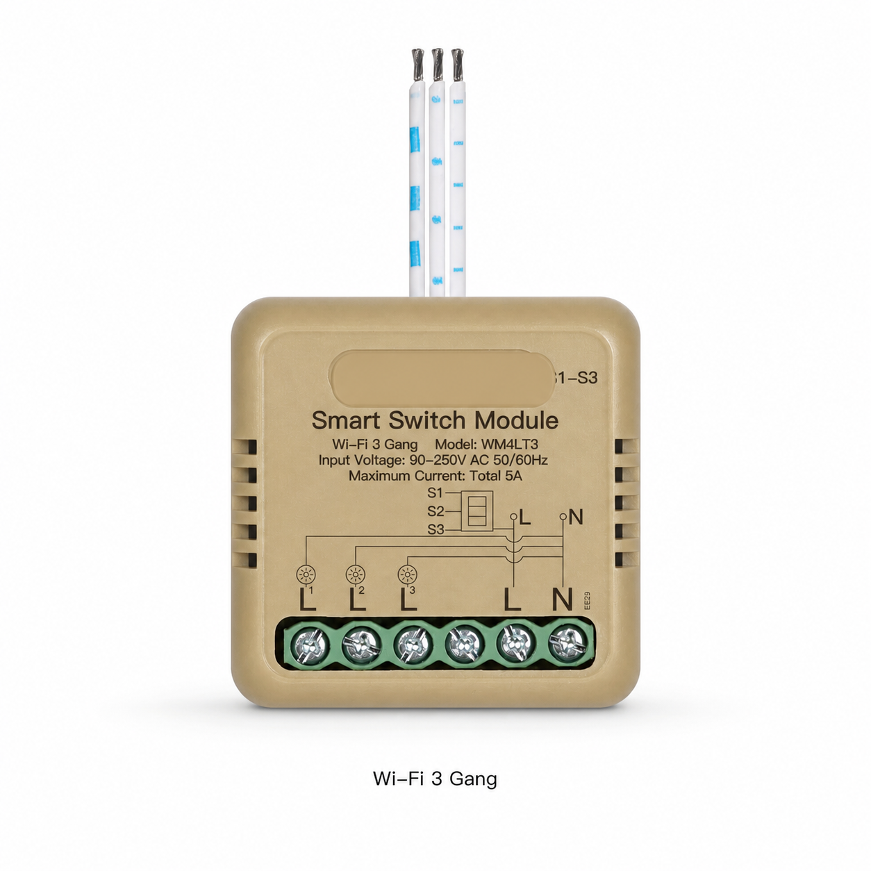 NeoSwitch Mini Comfort Wi-Fi 3 Gang - white studio packshot