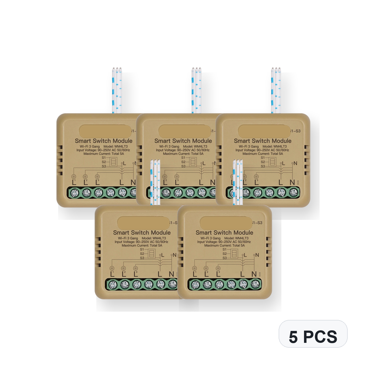 NéoSwitch Mini Comfort WiFi 3 Gang 5 PCS studio quantity image