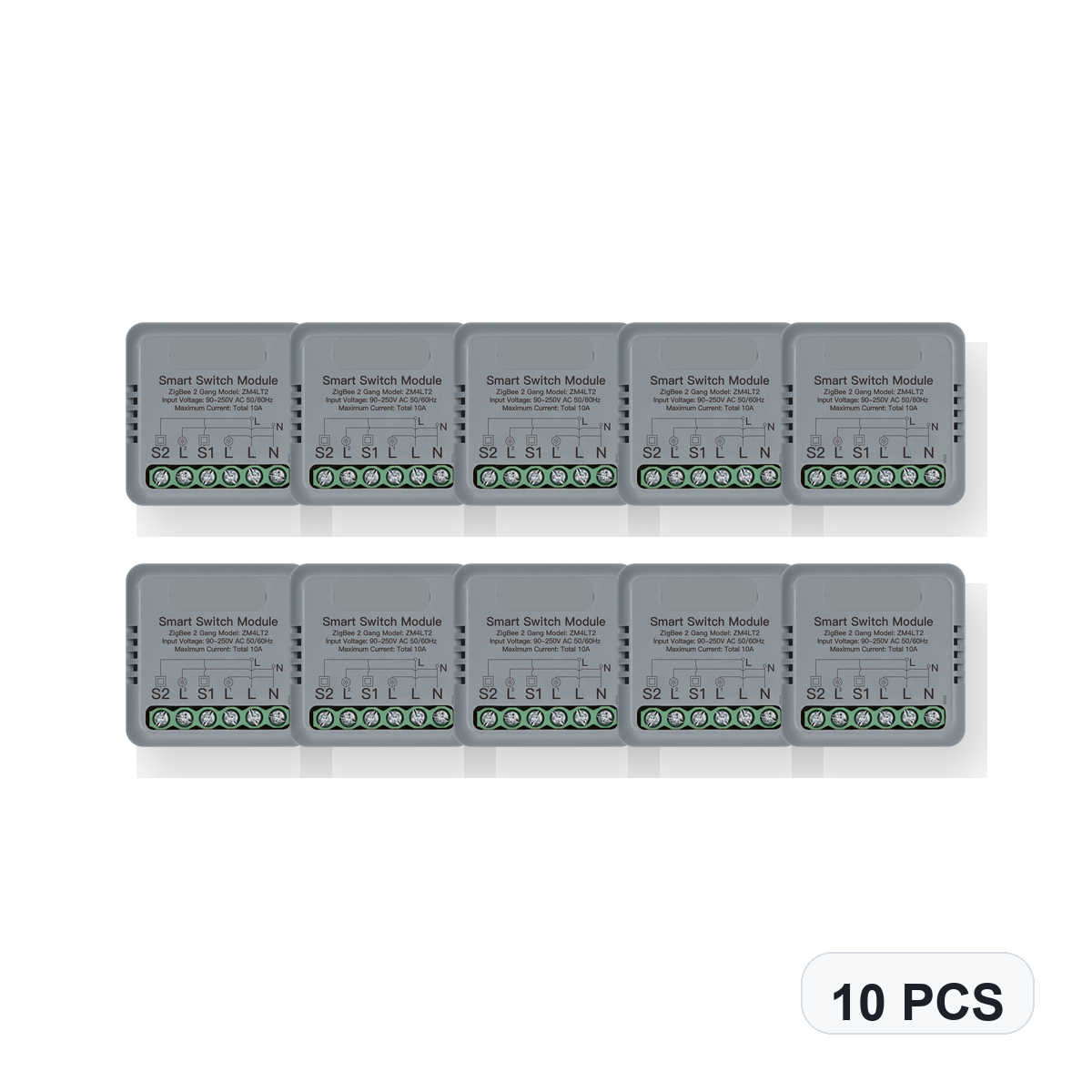 NéoSwitch Mini Comfort ZigBee 2 Gang 10 PCS studio quantity image