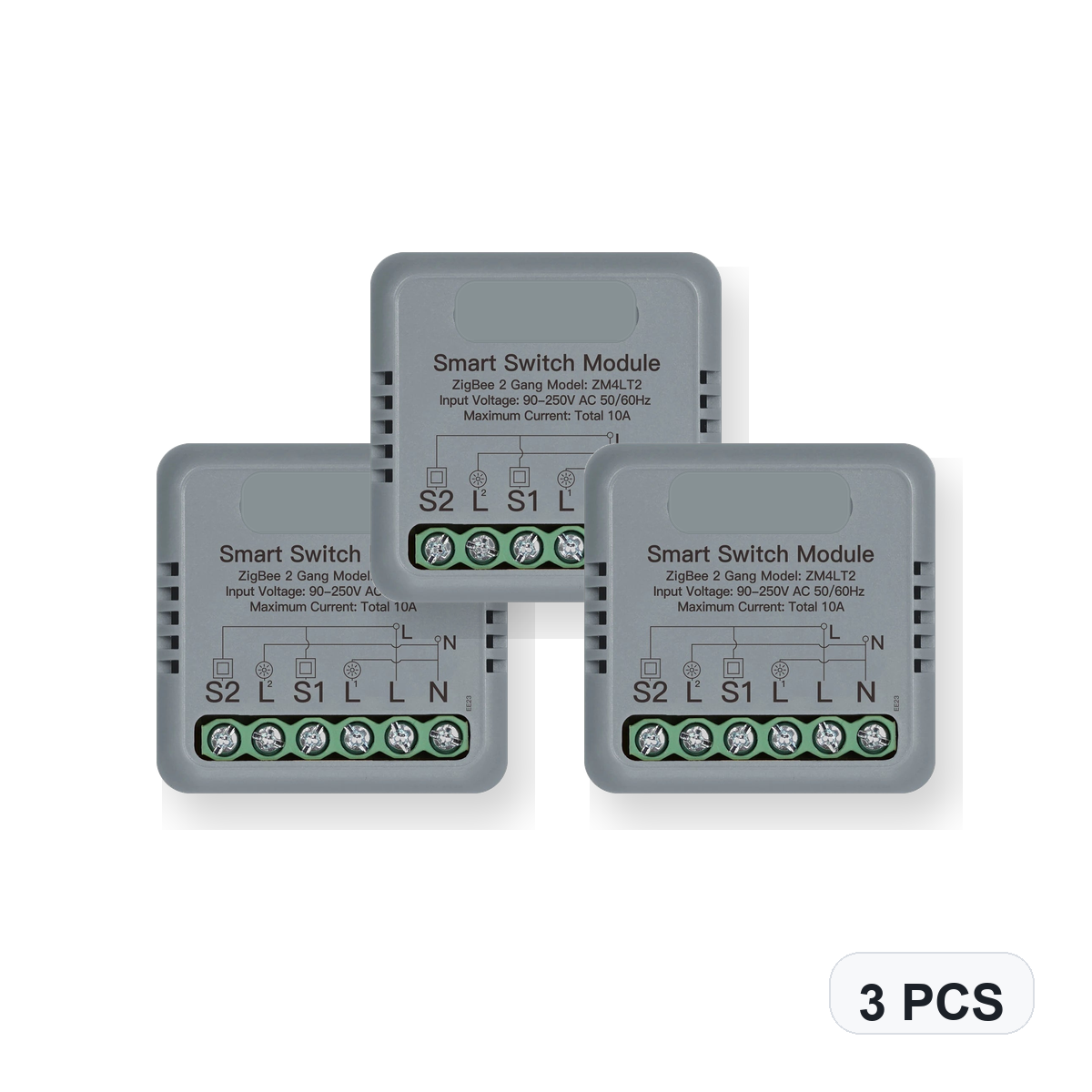 NéoSwitch Mini Comfort ZigBee 2 Gang 3 PCS studio quantity image