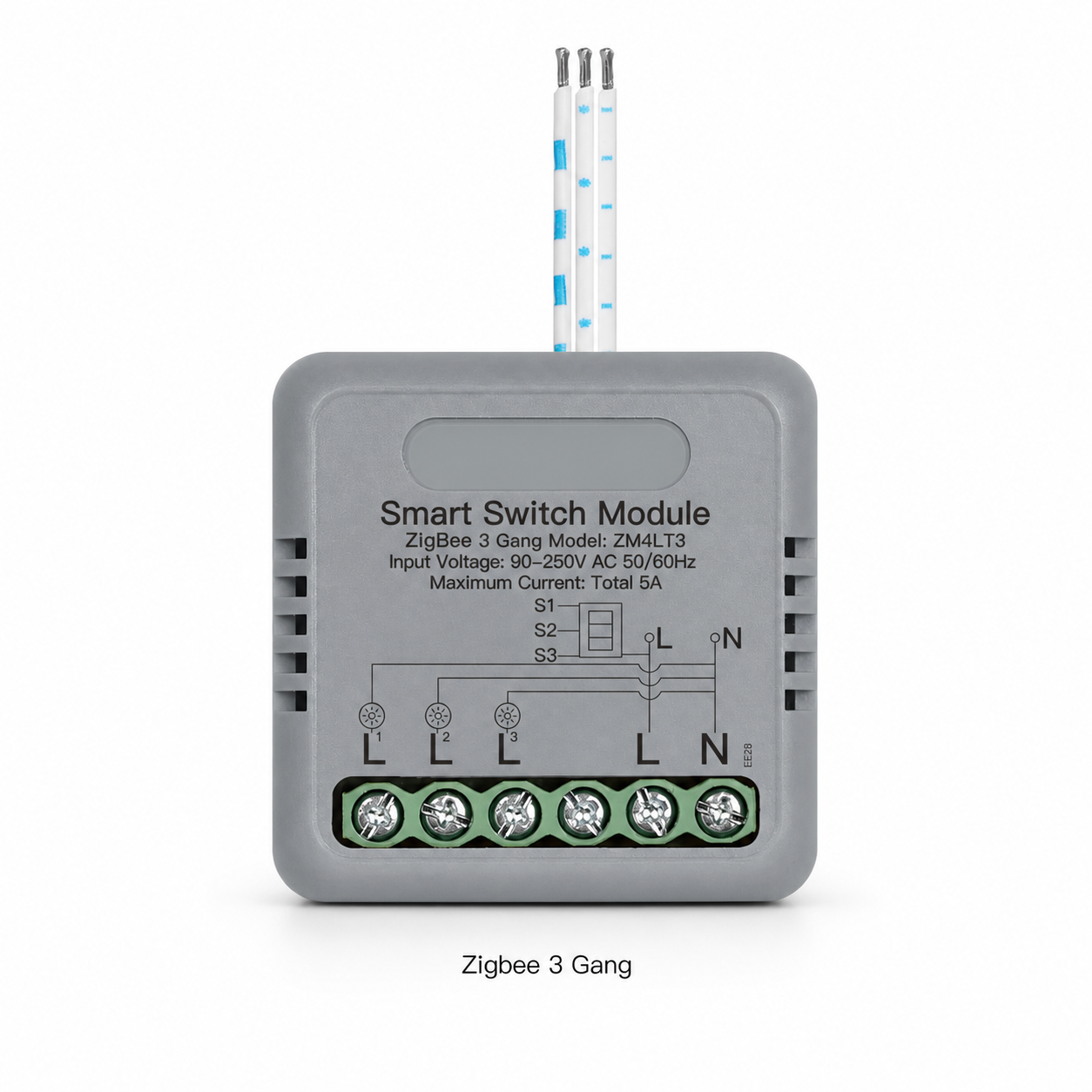 NeoSwitch Mini Comfort Zigbee 3 Gang - white studio packshot