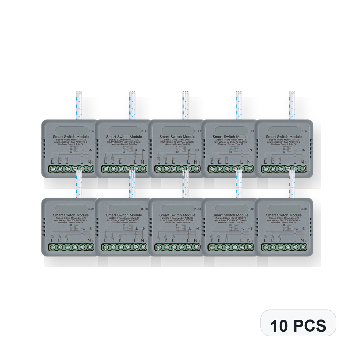 NéoSwitch Mini Comfort ZigBee 3 Gang 10 PCS studio quantity image