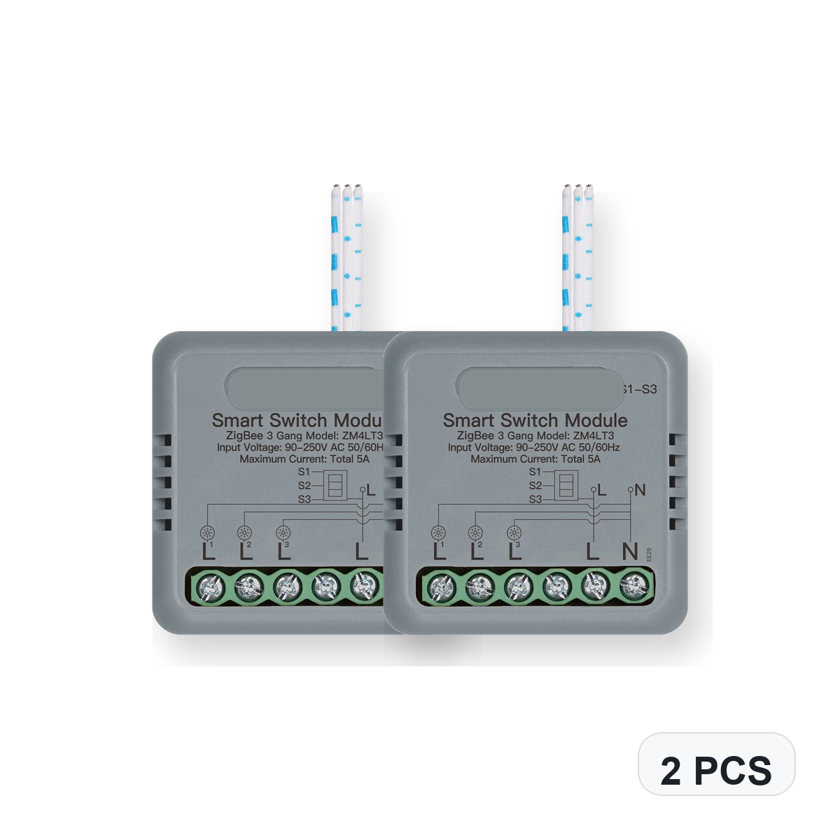 NéoSwitch Mini Comfort ZigBee 3 Gang 2 PCS studio quantity image