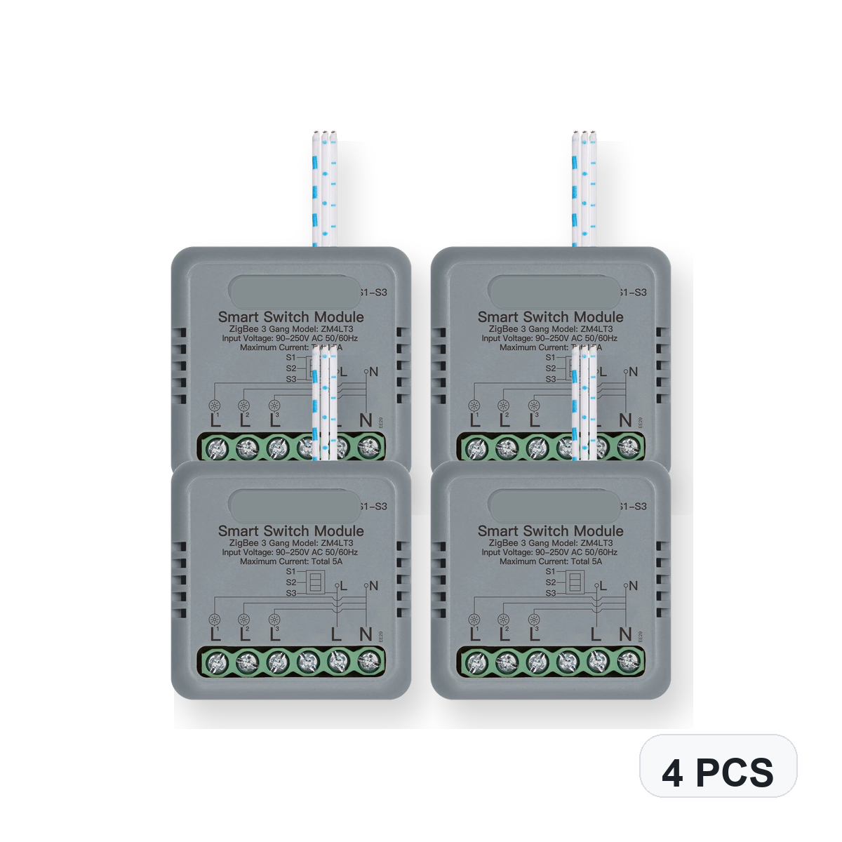 NéoSwitch Mini Comfort ZigBee 3 Gang 4 PCS studio quantity image