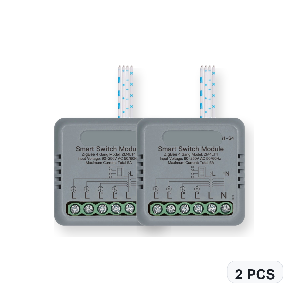 NéoSwitch Mini Comfort ZigBee 4 Gang 2 PCS studio quantity image