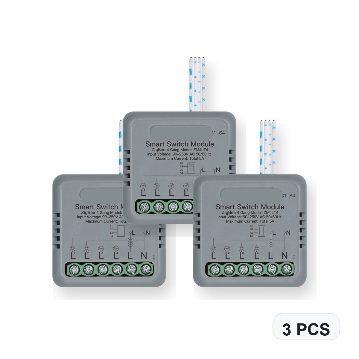 NéoSwitch Mini Comfort ZigBee 4 Gang 3 PCS studio quantity image