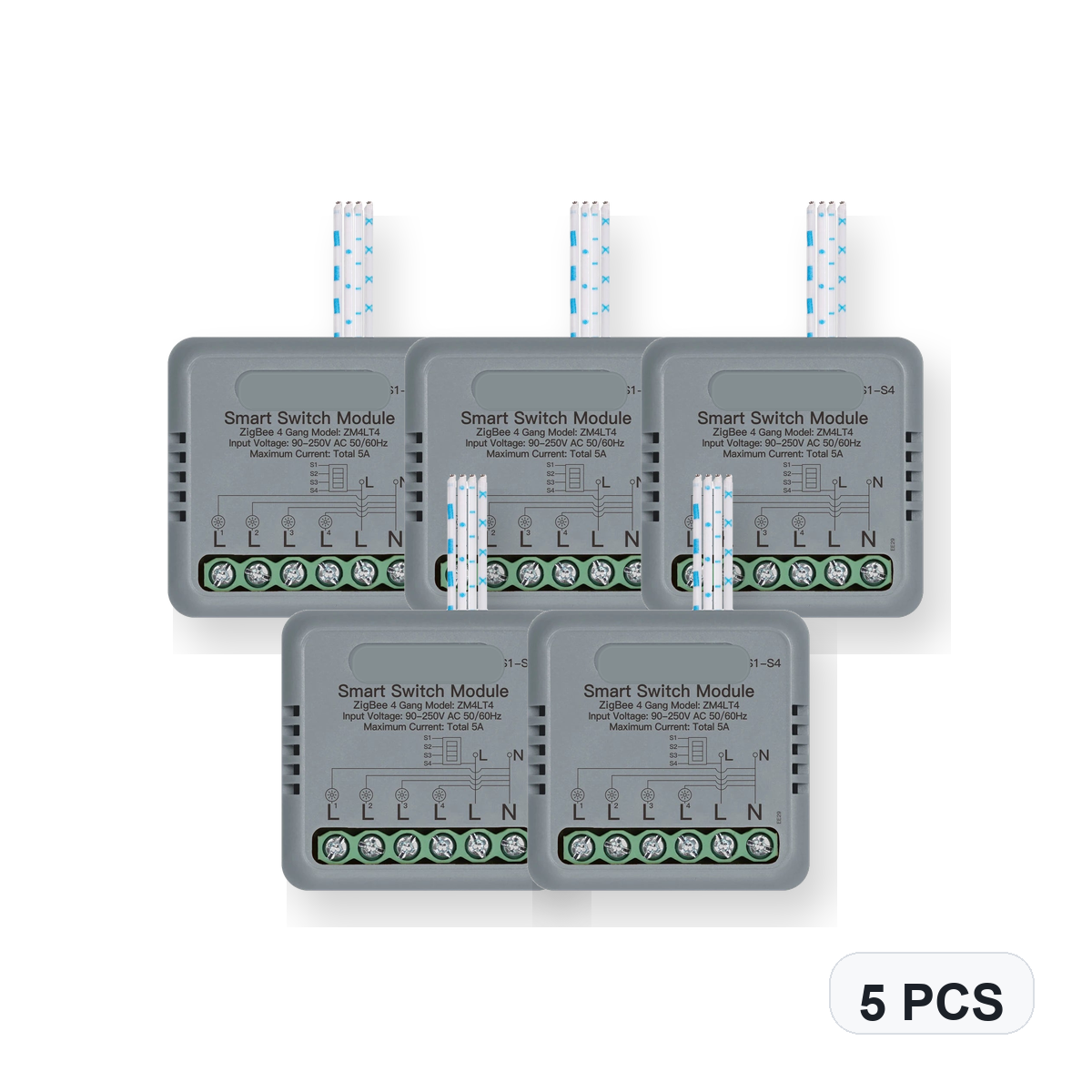 NéoSwitch Mini Comfort ZigBee 4 Gang 5 PCS studio quantity image