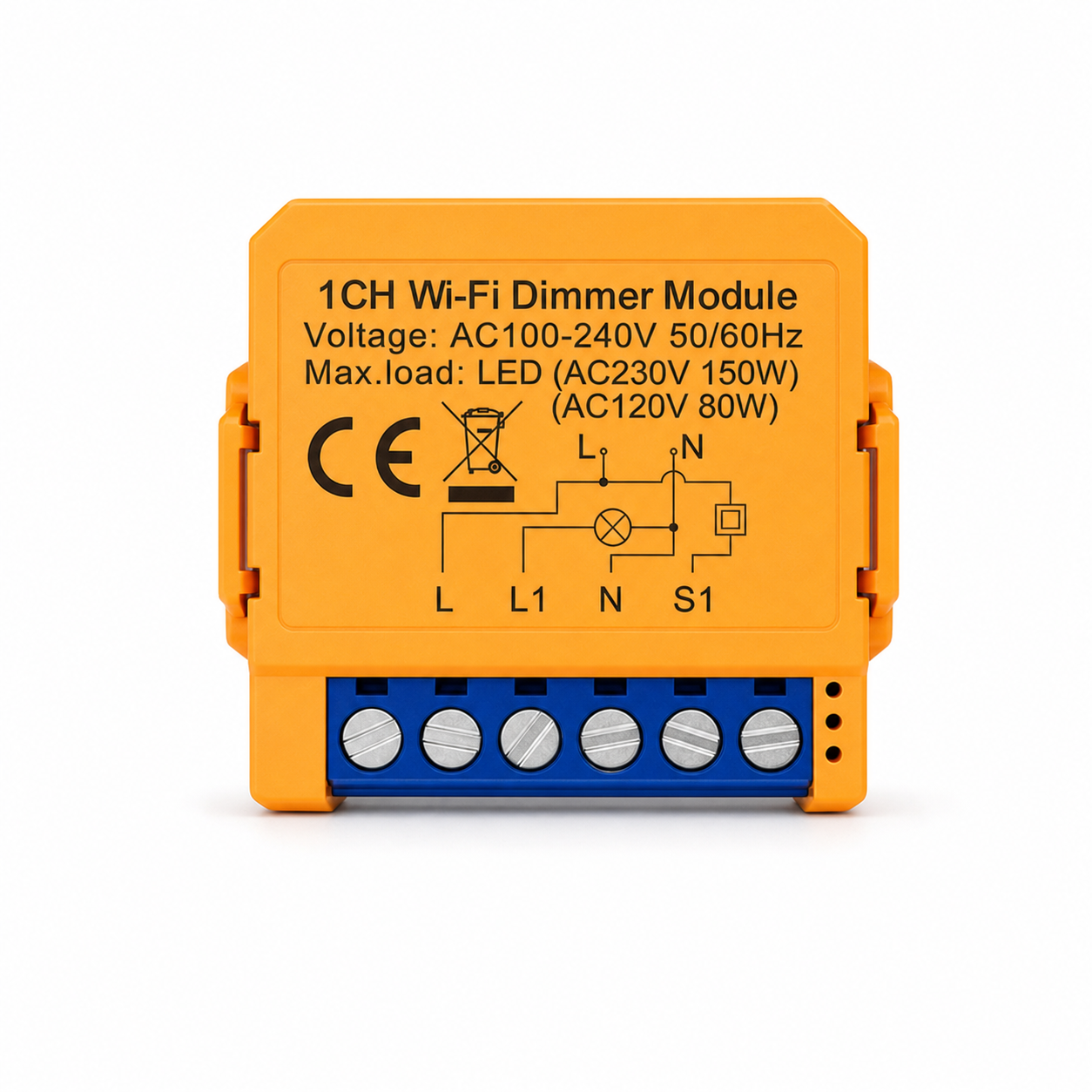 NéoSwitch Mini Essential Wi-Fi 1 gang dimmer module on white