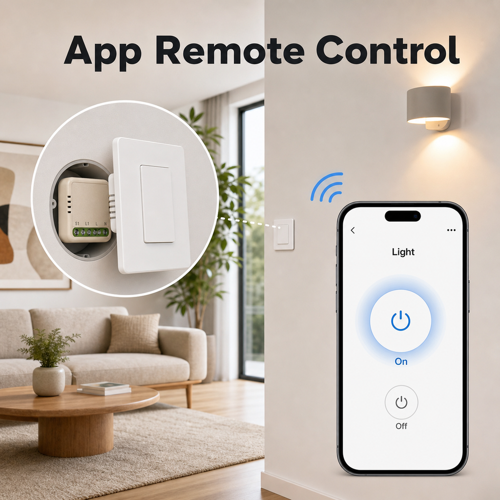 Generic app remote control for compact relay module