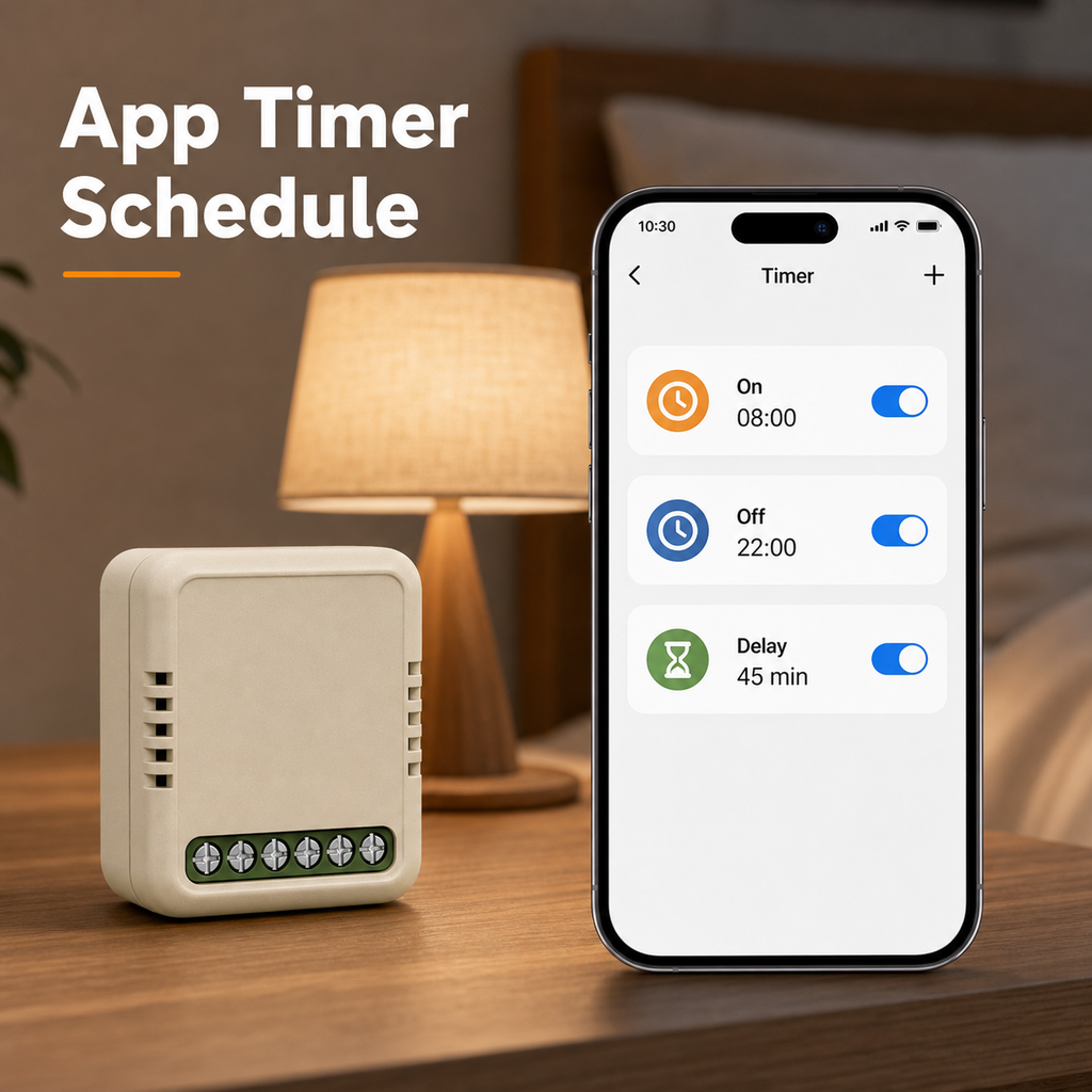 Generic app timer schedule for WiFi Matter relay module
