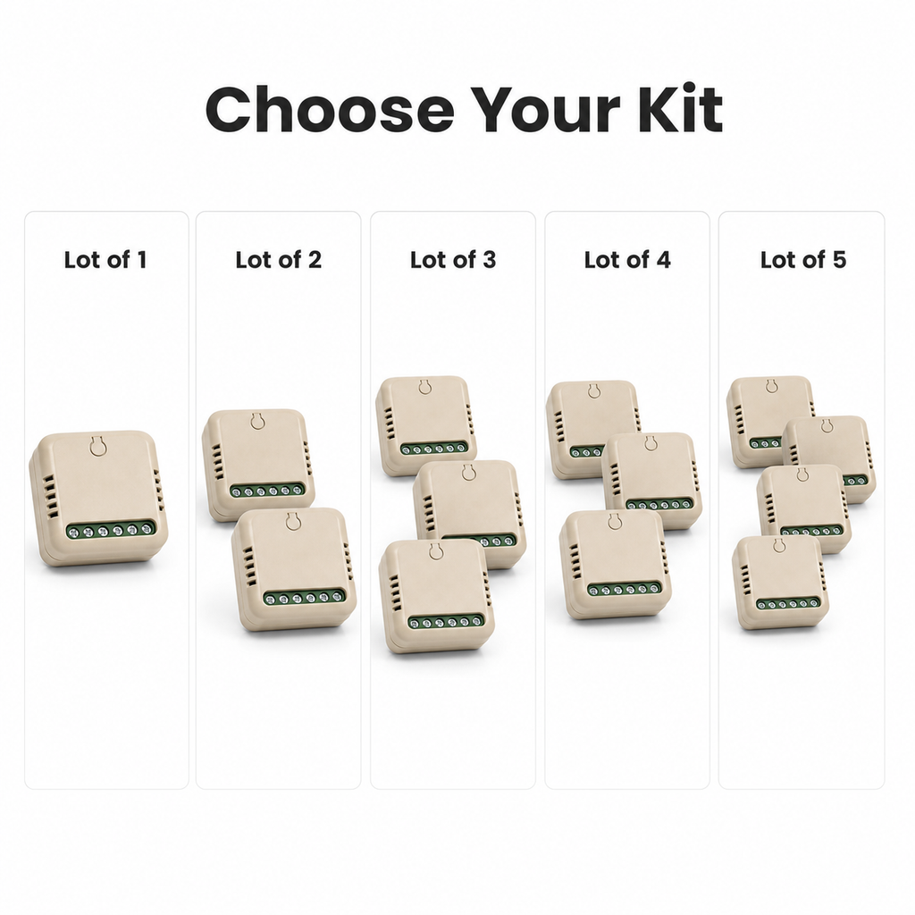 Lot options from one to five compact relay modules