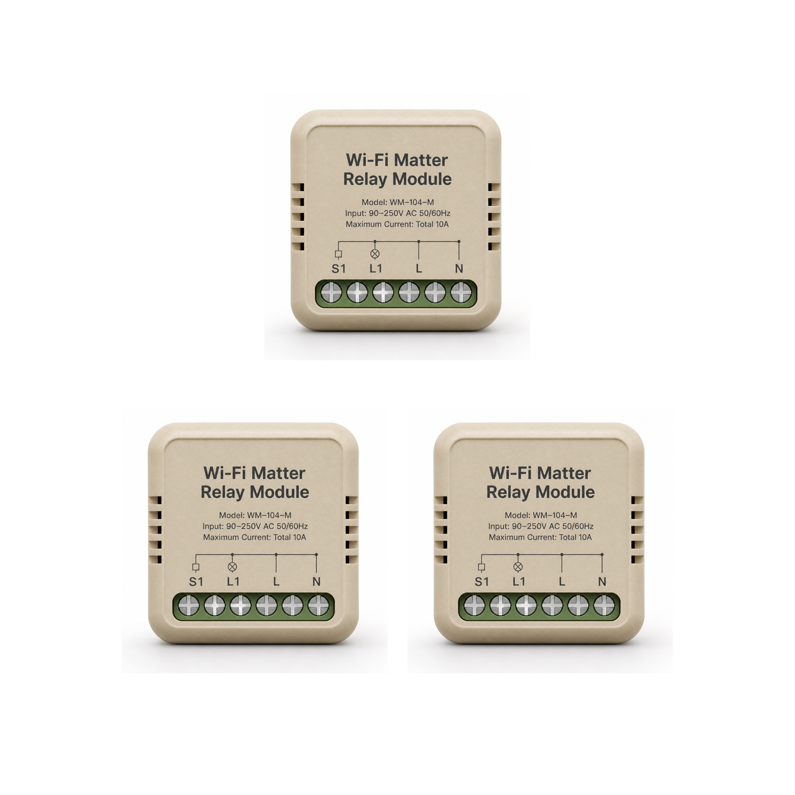 Lot de 3 modules relais Wi-Fi Matter NéoSwitch Mini Matter Comfort