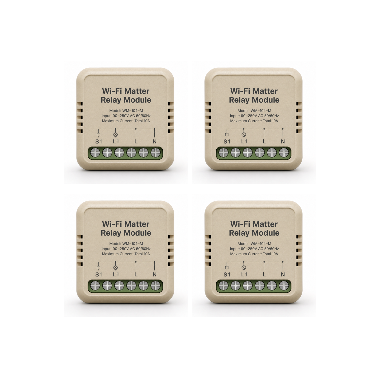 Lot de 4 modules relais Wi-Fi Matter NéoSwitch Mini Matter Comfort