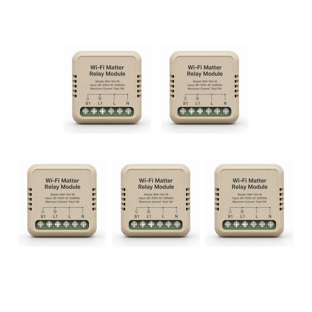 Lot de 5 modules relais Wi-Fi Matter NéoSwitch Mini Matter Comfort