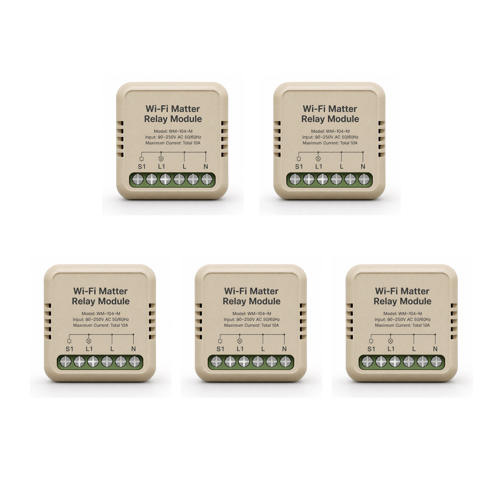 Lot de 5 modules relais Wi-Fi Matter NéoSwitch Mini Matter Comfort