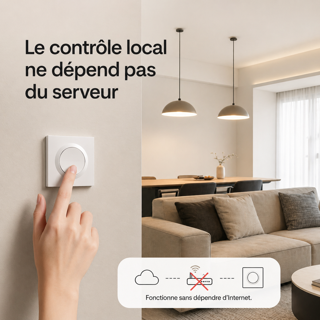 NéoSwitch Orb-Matter Dual Pro, contrôle local indépendant du serveur pour une commande fiable.